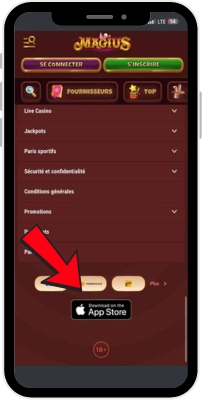 Bouton App Store Magius