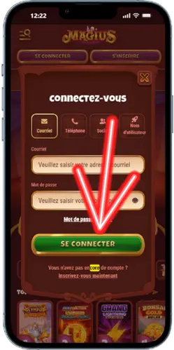 Bouton de connexion Magius