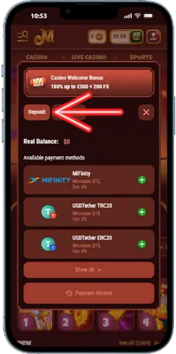 Magius Casino payment method