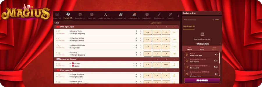 Magius Options de paris sportifs